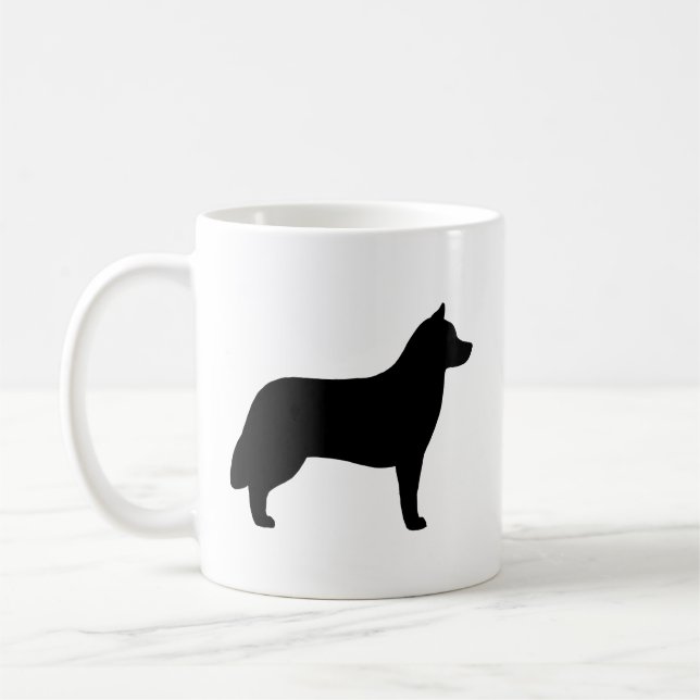 Siberische Husky Hund Silhouetten Tasse (Links)
