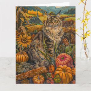 Siberischer Cat Herbst Ernte Erntedank Karte