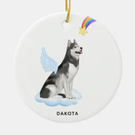 Siberischer Husky-Engel-Gedenkstätte für Personali Keramik Ornament