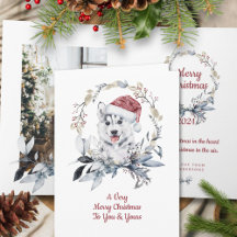 Siberischer Husky Familie ein Foto Frohe Weihnacht