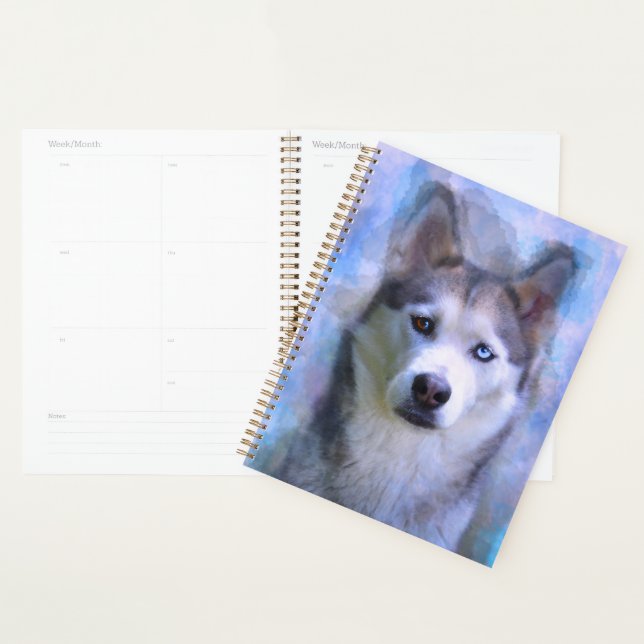Siberischer Husky Hund Farbe Farbe Farbe Malerei Planer (Anzeige)