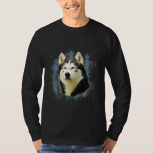 Siberischer Husky Hund Farbe Farbe Farbe Malerei T-Shirt