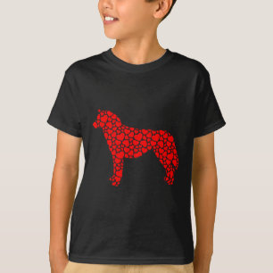 Siberischer Husky Hund Niedliche Silhouette Herzst T-Shirt