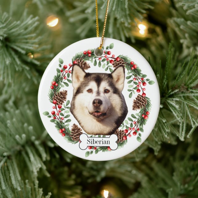Siberischer Husky Keramik Ornament (Baum)