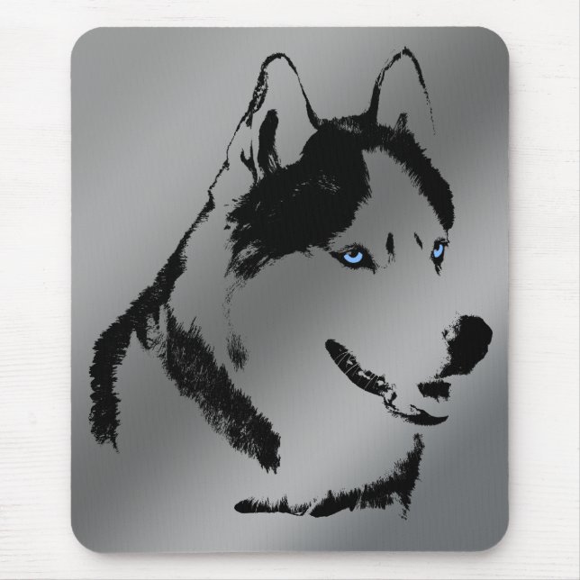 Siberischer Husky Mousepad gibt Malamute Schlitten (Vorne)