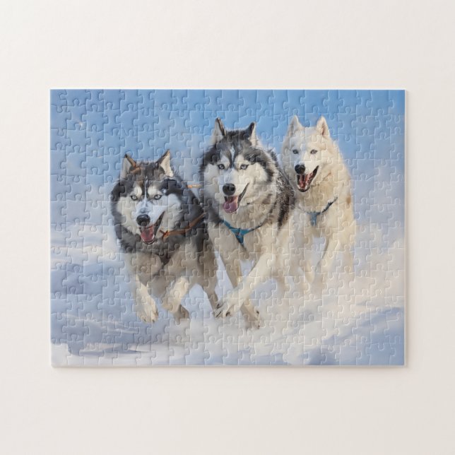 Siberischer Husky-Pack 2 Puzzle (Horizontal)