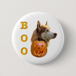 Siberischer Husky (rot) Boo Button