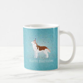 Siberischer Husky - Rot - Happy Birthday Design Tasse