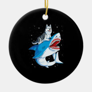 Siberischer Husky Shark Jawsome Hund Lover spendet Keramik Ornament