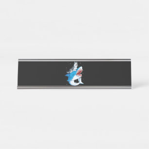 Siberischer Husky Shark Jawsome Hund Lover spendet Schreibtischnamensplakette