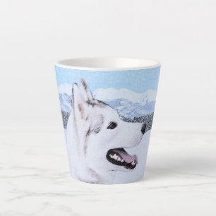 Siberischer Husky (Silber und Weiß) Malerei Hund  Milchtasse