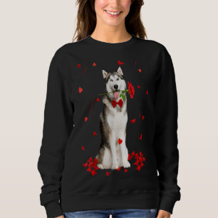 Siberischer Husky Valentinstag Outfit Dog Valentin Sweatshirt