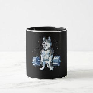 Siberischer Husky Weightlift Funny Deadlift Männe Tasse