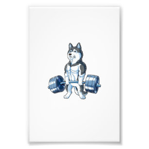 Siberischer Husky Weightlift Funny Deadlift Männer Fotodruck