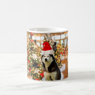 Siberischer Husky Weihnachtsbaum Hut Kaffee Tasse 