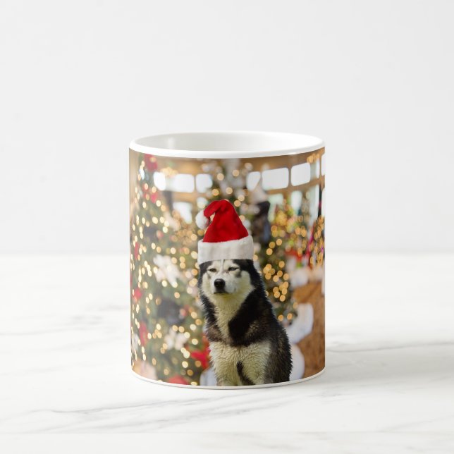 Siberischer Husky Weihnachtsbaum Hut Kaffee Tasse  (Mittel)