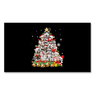 Siberischer Husky Weihnachtsbaum Lights Funny Dog Magnetische Visitenkarte