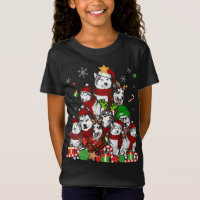 Siberischer Husky Weihnachtsbaum T Shirt Xmas Gesc