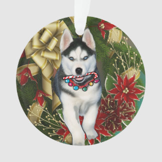 Siberischer Husky-Weihnachtsschmuck Ornament