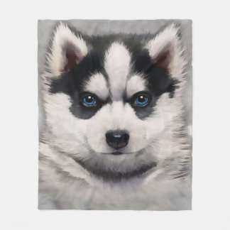 Siberischer Husky Welpe Niedlich Husky Dog Fleecedecke