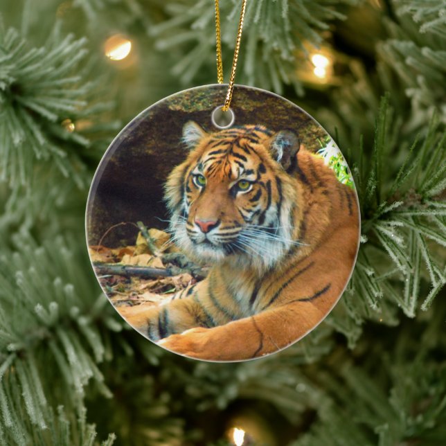 Siberischer Tiger Keramikornament (Baum)