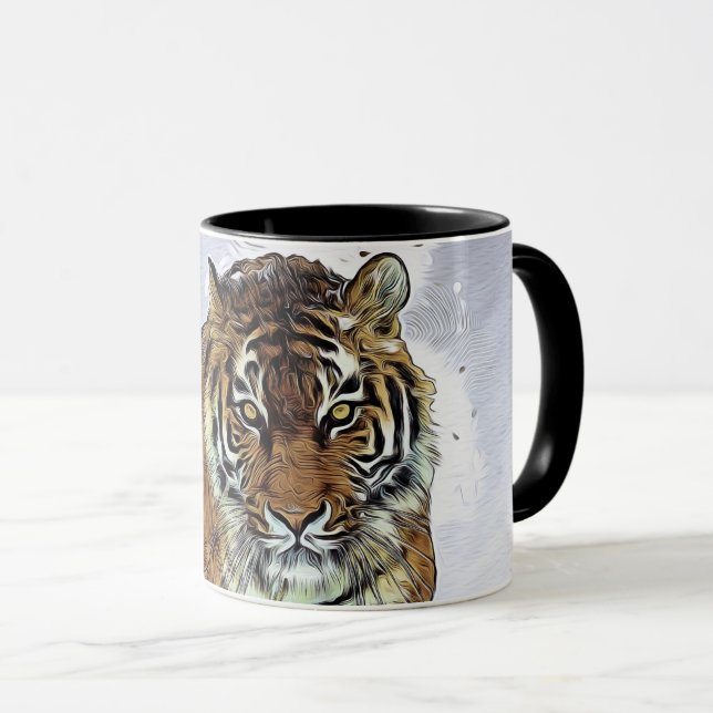 Siberischer Tiger-Raubtier Karnivorn gefährlicher  Tasse (VorderseiteRechts)