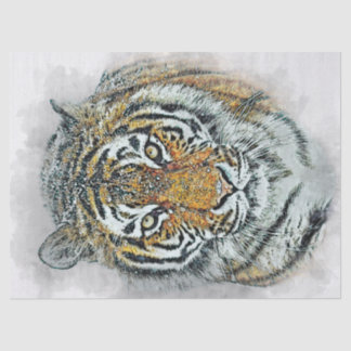 Siberischer Tiger Wasserfarbe Seidenpapier