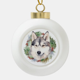 Siberischer Weihnachtsmann Weihnachtsmann Keramik Kugel-Ornament