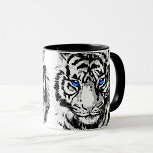 Siberischer Weißer Tiger Kopf - Tiger Blue Eyes K Tasse