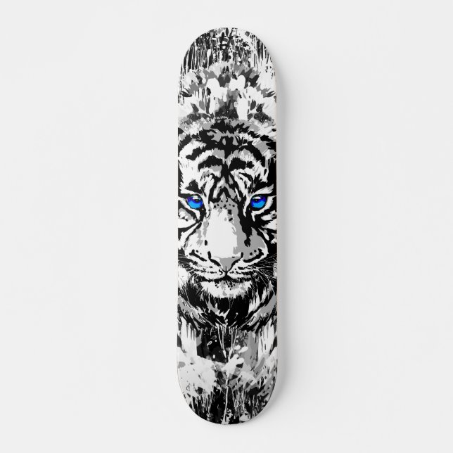 Siberischer White Tiger Skateboard Deck (Vorne)
