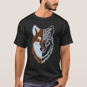 Sibirian Husky Abdruck-Motiv Hundegesicht Haustier T-Shirt