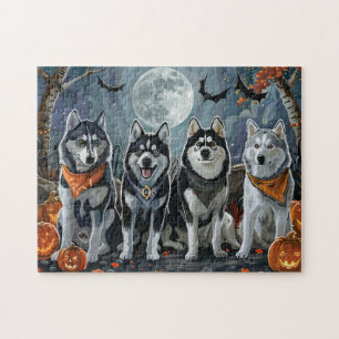 Sibirian Husky Halloween Gruselig  Puzzle
