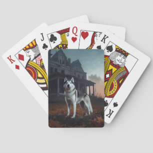 Sibirian Husky Halloween Gruselig Spielkarten