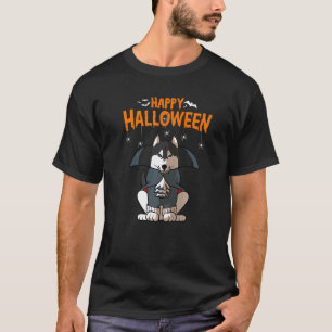 Sibirian Husky Hund Halloween Kostüm Vampir Dracu T-Shirt