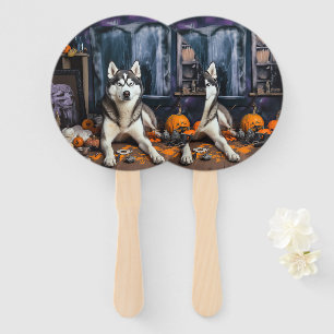 Sibirian Husky Kürbisse Halloween Gruselig Fächer