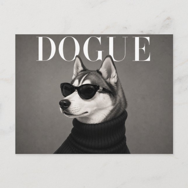 Sibirian Husky Luxus-Editorial Postkarte (Vorderseite)
