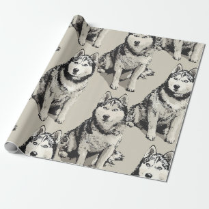 Sibirian Husky-Portrait-Geschenkpapier Geschenkpapier