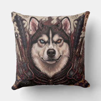 Sibirian Husky Samurai und Dämonenkissen Kissen