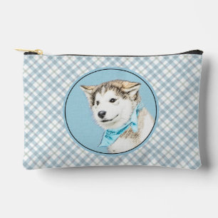 Sibirian Husky Welpen Malerei Kupferroter Hund Kun Zubehörtasche