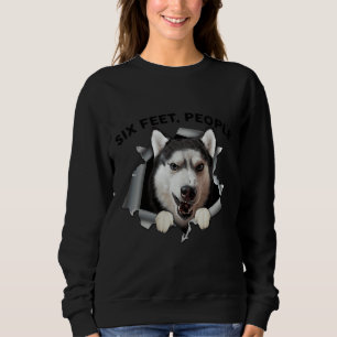 Sibirien Husky 6,5 m Menschen konfrontiert Maske Sweatshirt