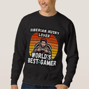 Sibirien Husky World Best Gamer Vintag Retro und Sweatshirt
