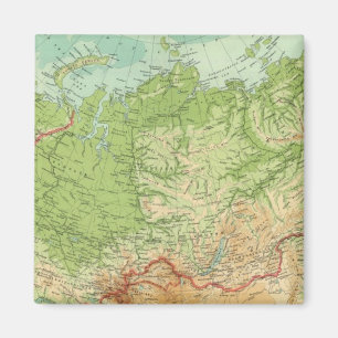Sibirienkarte mit Schifffahrtsrouten Magnet