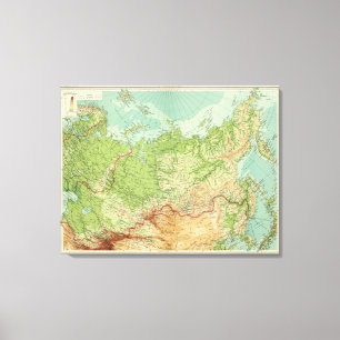 Sibirienplan mit Schifffahrtsrouten Leinwanddruck