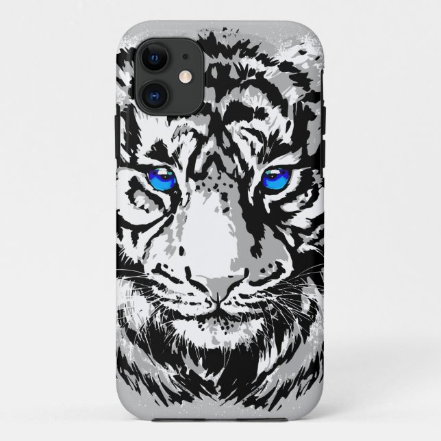 Sibirienweißer Tiger Kopf - Tiger Blue Case-Mate iPhone Hülle (Rückseite)
