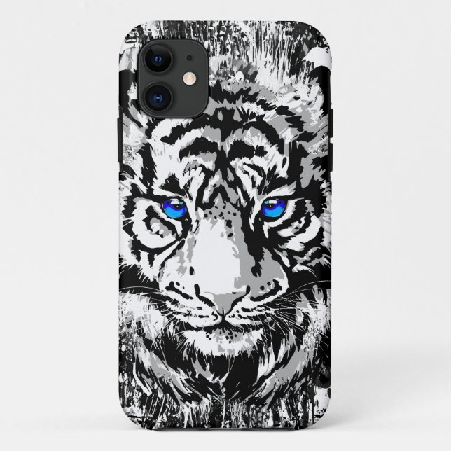 Sibirienweißer Tiger Kopf - Tiger Blue Case-Mate iPhone Hülle (Rückseite)