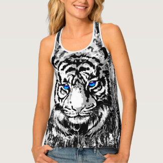 Sibirienweißer Tiger Kopf Tiger Blue Eyes Tank T Tanktop