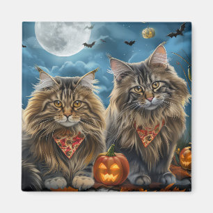 Sibirische Halloween-Katze Gruselig  Magnet