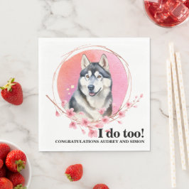 Sibirische HochzeitsNapkins mit Foto von Hunden Serviette