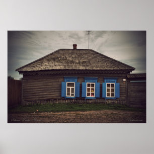 Sibirische hölzerne Häuser (Projekt durch Poster