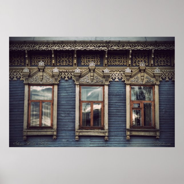 Sibirische Holzhäuser (Projekt von vladstudio.com) Poster (Vorne)